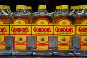 delle bottiglie di london dry gin